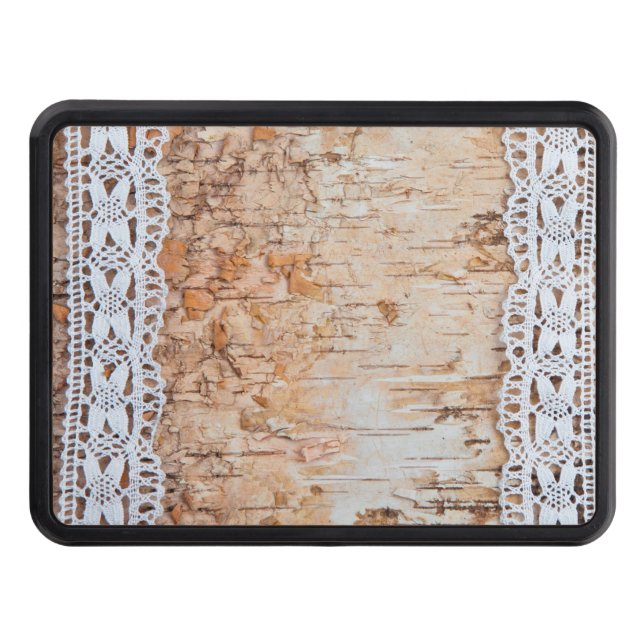 Trailer Hitch Country Barn Wood Lace Trim Edge Hitch Cover (Front)