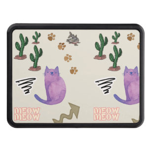 Trailer Hitch Cover 2" Cat Fish Cactus Meow Paws