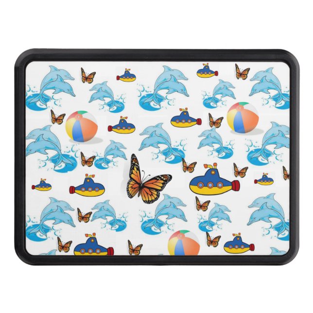 Trailer Hitch Cover 2" Dolphins Butterfly (Front)