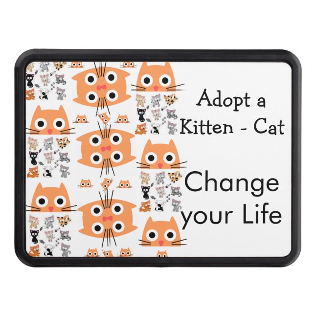 Trailer Hitch Cover 2" Kitten Cat Adopt (Front)