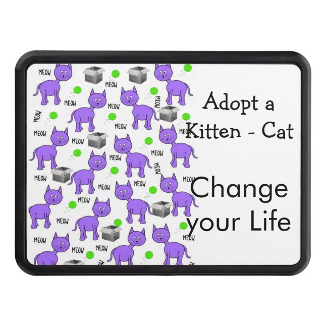 Trailer Hitch Cover 2" Kitten Cat Adopt (Front)