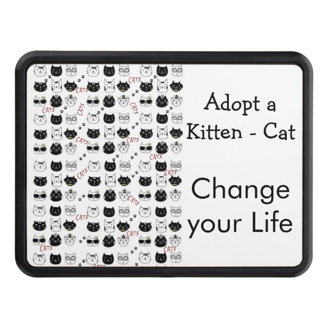 Trailer Hitch Cover 2" Kitten Cat Adopt (Front)