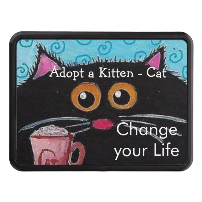 Trailer Hitch Cover 2" Kitten Cat Adopt (Front)