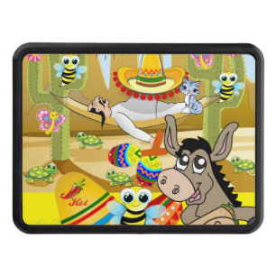 Trailer Hitch Cover 2" Mexican Man Donkey Sombrero