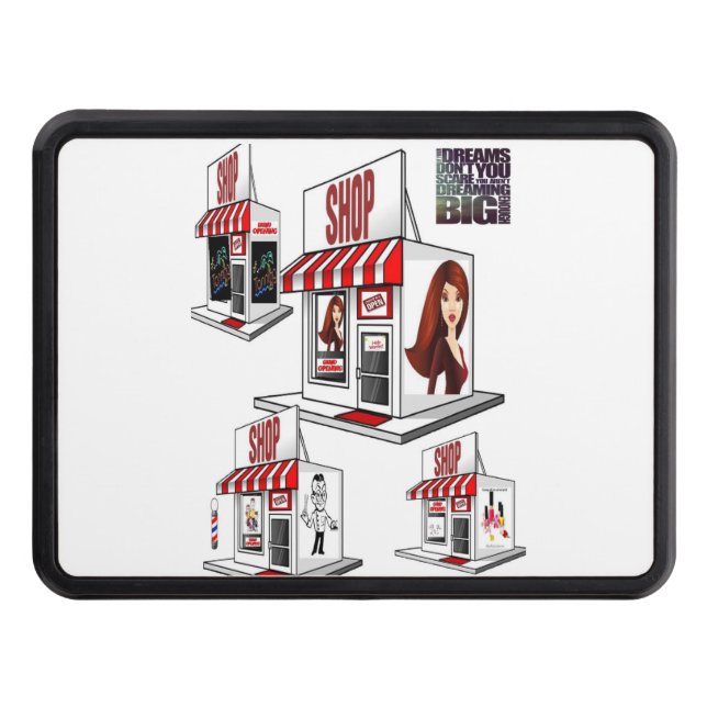Trailer Hitch Cover 2" Salon Barbershop (Front)