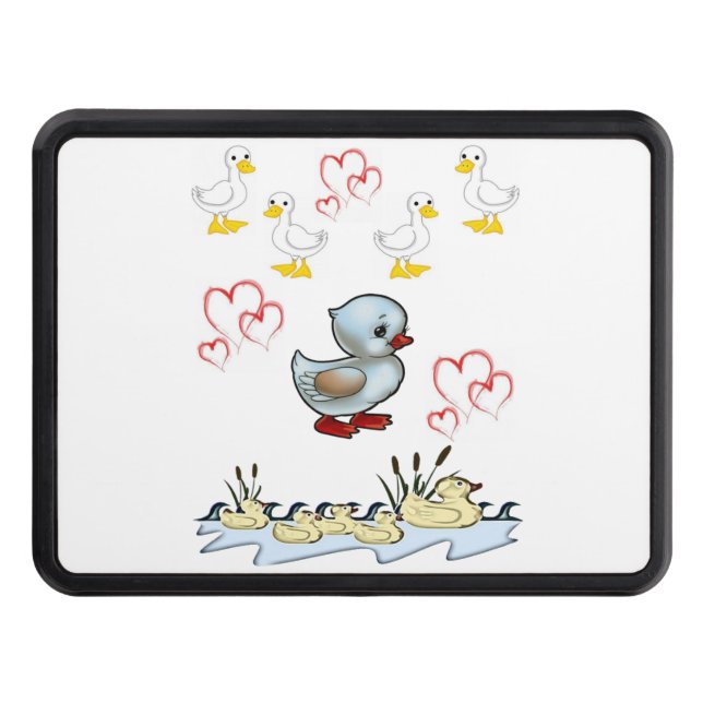 Trailer Hitch Cover 2" Valentine's Day Duck (Front)