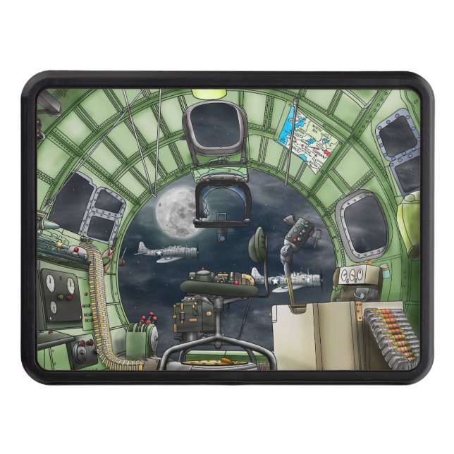 Trailer Hitch Cover B-17 Fighter Aircraft (Front)