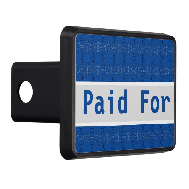 Trailer Hitch Cover In Blue With Pattern (Right)
