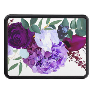 Trailer Hitch Lavender Hibiscus on White Hitch Cover