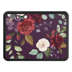 Trailer Hitch Plum Purple Roses Gold Geometric Flo Cover