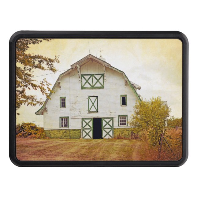 Trailer Hitch Sunset Barn Country Rustic Field Hay Hitch Cover (Front)