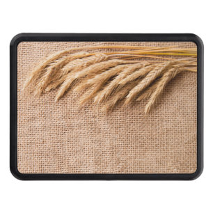 Trailer Hitch Wheat on Burlap Sack Country Rustic Hitch Cover
