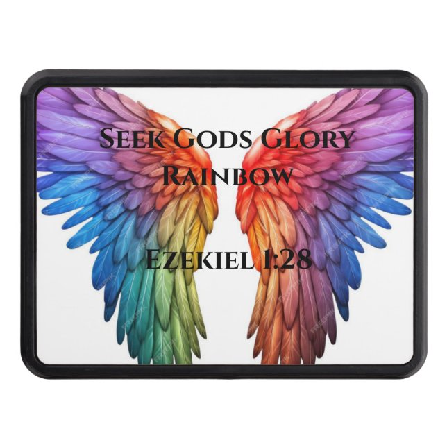 Trailer Hitch With Scripture Angel Wings Cover (Front)