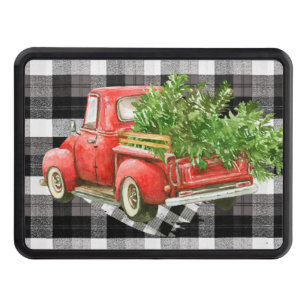 Trailer Hitch XMAS Truck Baffalo Plaid Black White Hitch Cover