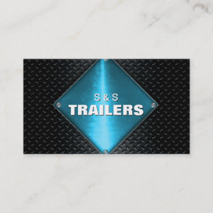 Trailer Manufacturing Metal Business Card - Blue