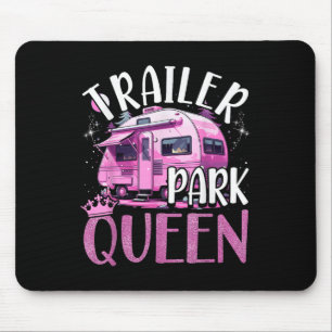 Trailer Park Queen Funny Camping Pink Trailer Cara Mouse Pad