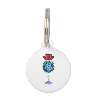 Trailer spiritual with lotus blossom pet ID tag