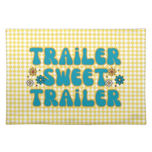 Trailer Sweet Trailer Yellow Harlequin Cloth Placemat