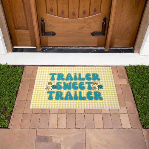 Trailer Sweet Trailer Yellow Harlequin Doormat
