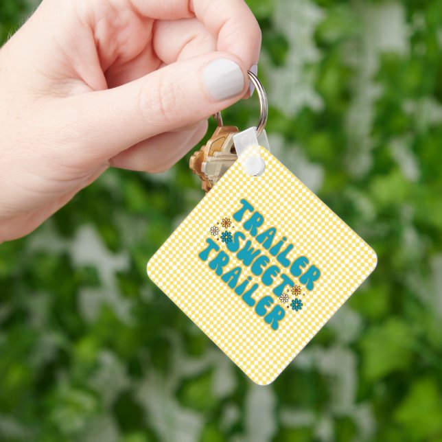 Trailer Sweet Trailer Yellow Harlequin Keychain (Hand)