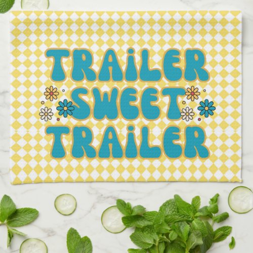 Trailer Sweet Trailer Yellow Harlequin Kitchen Towel