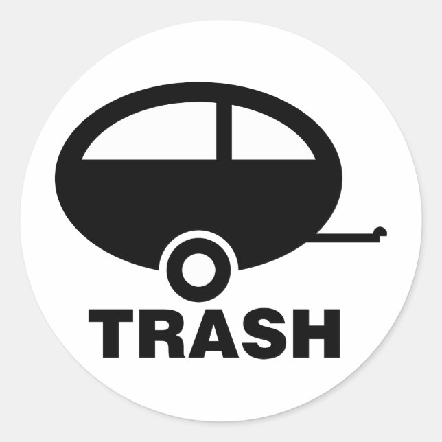 Trailer Trash ~ RV Travel Camping Classic Round Sticker (Front)