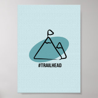 Trailhead Mountain Peaks - Minimalist Hiking Poster