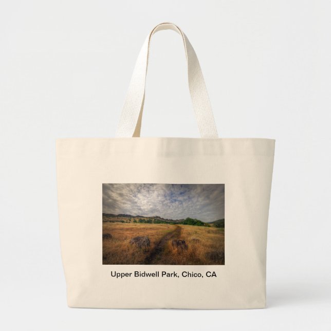 Trailhead, Upper Bidwell Park, Chico, Ca Large Tote Bag (Front)
