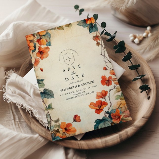 Trailing Floral Autumn Wedding Save The Date (Creator Uploaded)