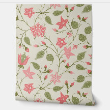 Trailing Floral - Paisley - Coral And Sage Green
