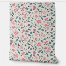 Trailing Floral - Paisley - Soft Pink & Dusty Blue