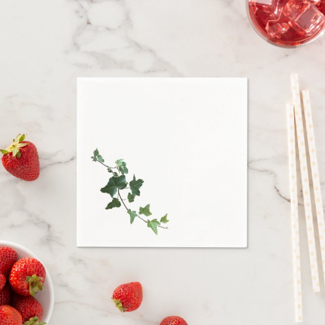 Trailing Ivy Vine - Green leaves  Napkins (Insitu)