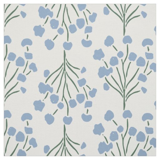 Trailing Meadow Vines | Botanical Dusty Bluebell  Fabric