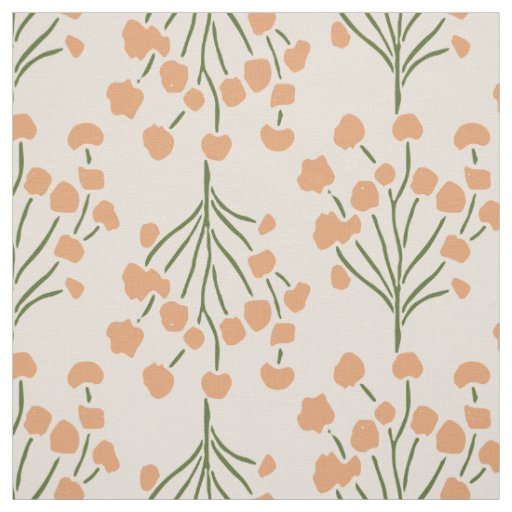 Trailing Meadow Vines | Botanical Muted Apricot  Fabric