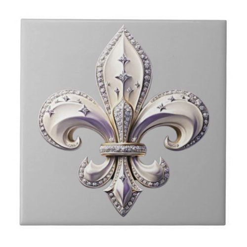 Trails I Travel Fleur De Lis Design Ceramic Tile