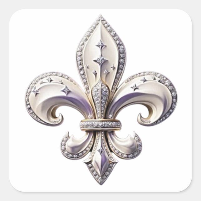 Trails I Travel Fleur De Lis Design Square Sticker (Front)