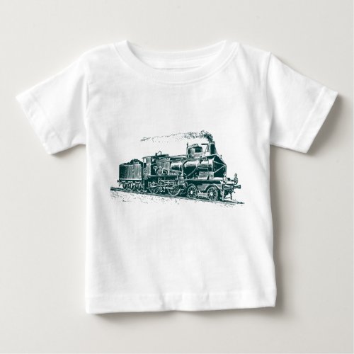 Train 03 _ Dark Green Baby T_Shirt