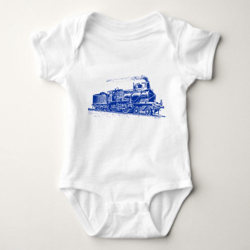Train 03 _ Navy Blue Baby Bodysuit