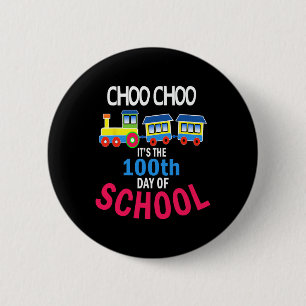 Train 100 Days Of Kindergarten School Student Teac Button
