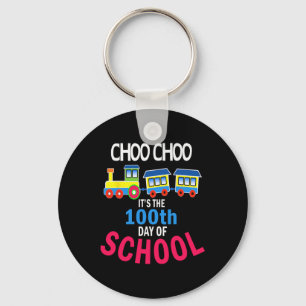 Train 100 Days Of Kindergarten School Student Teac Keychain
