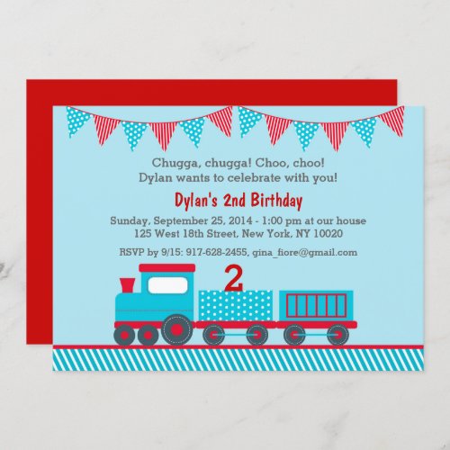 Train 1st Birthday Invitation