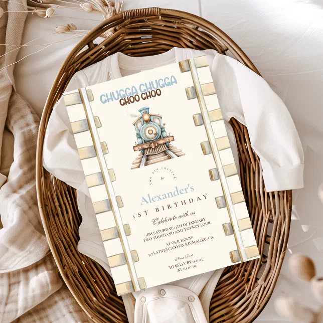 Train 1st Birthday Invitation | Zazzle