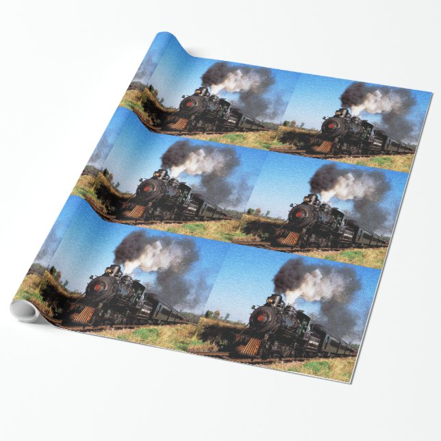 Train 2 wrapping paper (Unrolled)