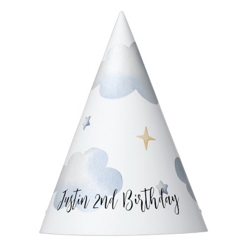 Train 2nd Birthday Pattern White Party Hat