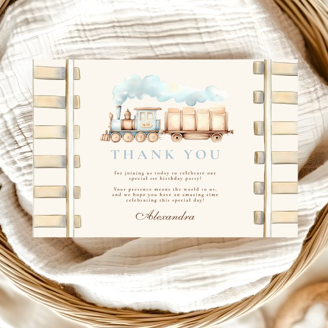 Train 2nd Birthday Thank You Card (Creator Uploaded)