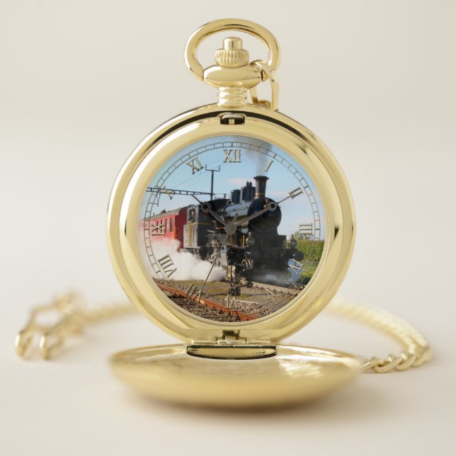 Train 30 & Numeral Option Pocket Watch (Inside)