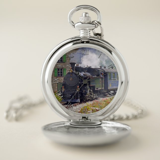 Train 36 & Numeral Option Pocket Watch (Inside)