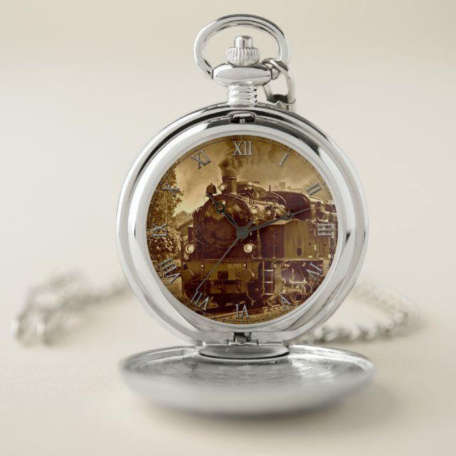 Train 38 & Numeral Option Pocket Watch (Inside)