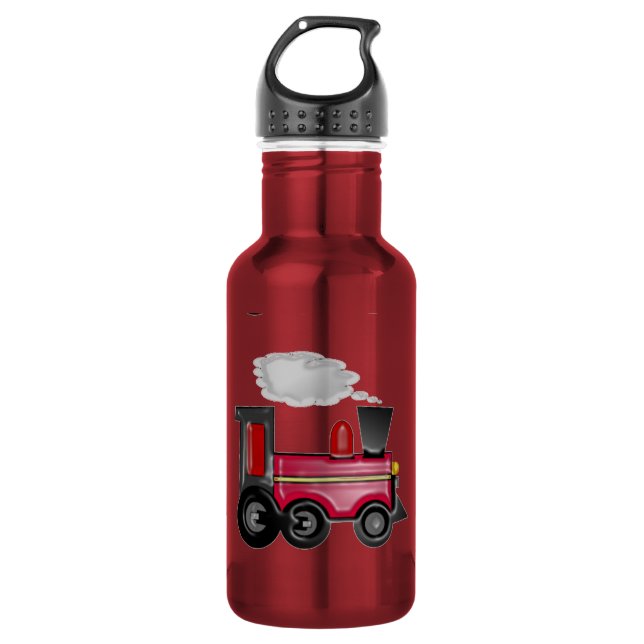 Train 3D Cherry Red Water Bottle (Front)