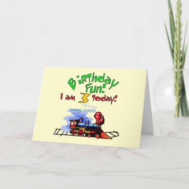 Train 3rd Birthday Tshirts and Gifts Card (Front)